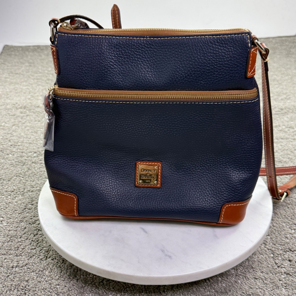 Dooney & Bourke Crossbody Bag Women Small Navy Blue Pebbled Leather Classic